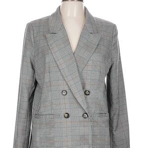 Aqua Oversized Plaid Blazer-Size XS
